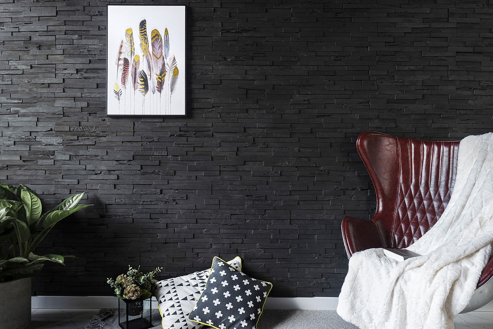 Dark Graphite 3D Wall Panels Reclaimed Wood WoodyWalls